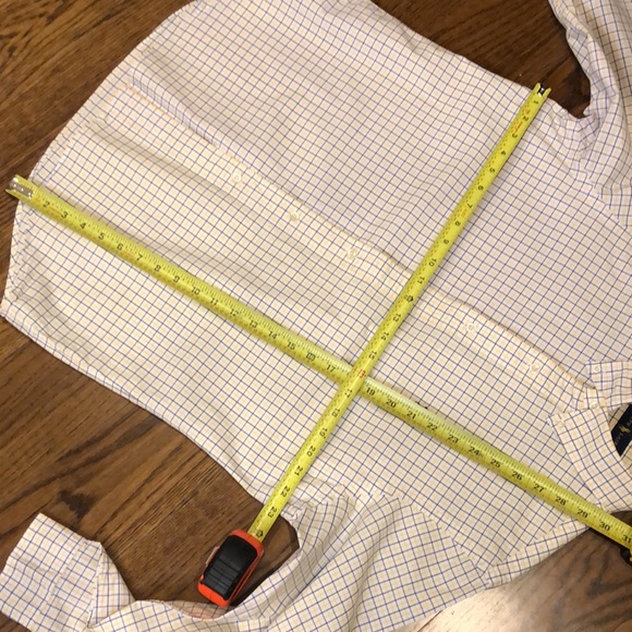 RALPH LAUREN Long Sleeve Yellow Blue Plaid Button Down Dress Shirt Sz Large - Picture 11 of 12